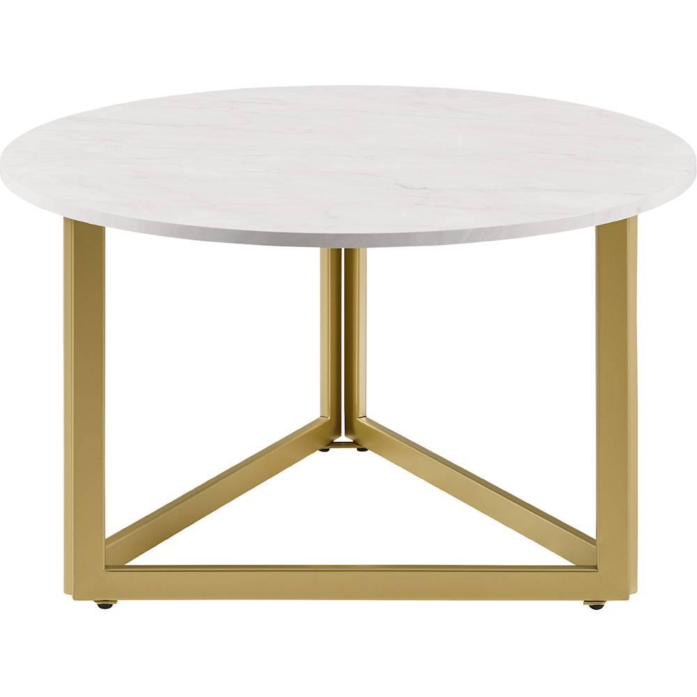 Walker Edison Round Modern High Grade MDF Coffee Table BBF32NIVCTWM