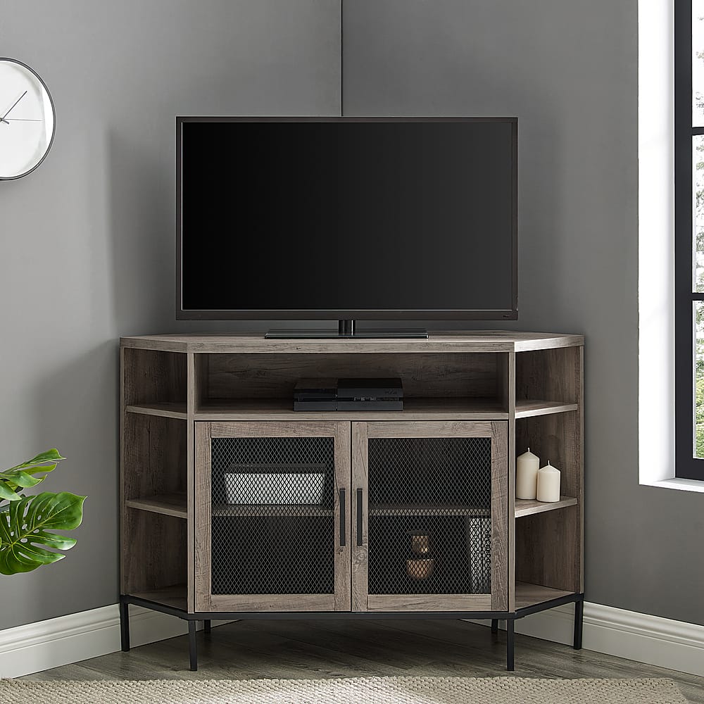 Customer Reviews: Walker Edison Industrial Corner TV Stand for Most TVs ...