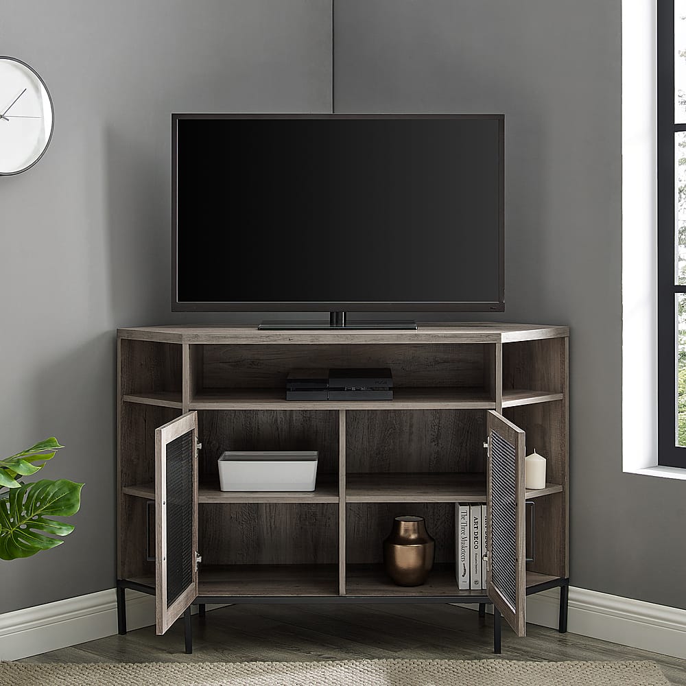 Best Buy: Walker Edison Industrial Corner Tv Stand For Most Tvs Up To 