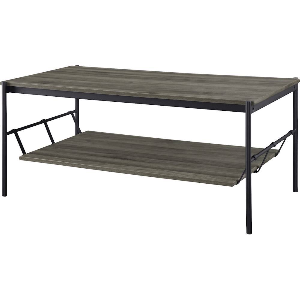 Left View: Walker Edison - Modern Hammock Shelf Coffee Table - Slate Gray