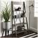 Left. Walker Edison - Ladder Solid Pine Wood 4-Shelf Bookcase - Gray.