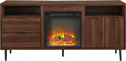 Modern Two Drawer Fireplace TV Stand for Most TVs up to 65” - Front_Zoom