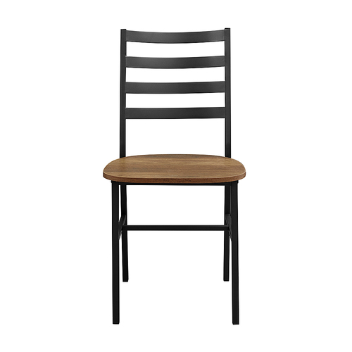 Walker Edison - Industrial Melamine Laminate & High-Grade MDF Dining Chairs (Set of 2) - Reclaimed Barnwood