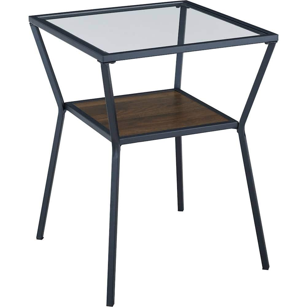 Angle View: Walker Edison - Contemporary Glass Side Table - Clear