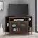 Alt View 12. Walker Edison - Industrial Corner TV Stand for Most TVs Up to 52" - Dark Walnut.