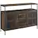 Angle. Walker Edison - Industrial High-Grade MDF 3-Door Buffet - Dark Walnut.