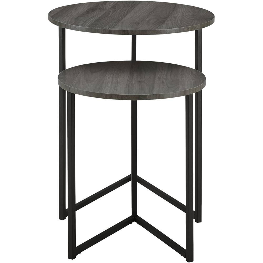Best Buy Walker Edison VLeg Nesting End/Side Table (Set of 2) Slate