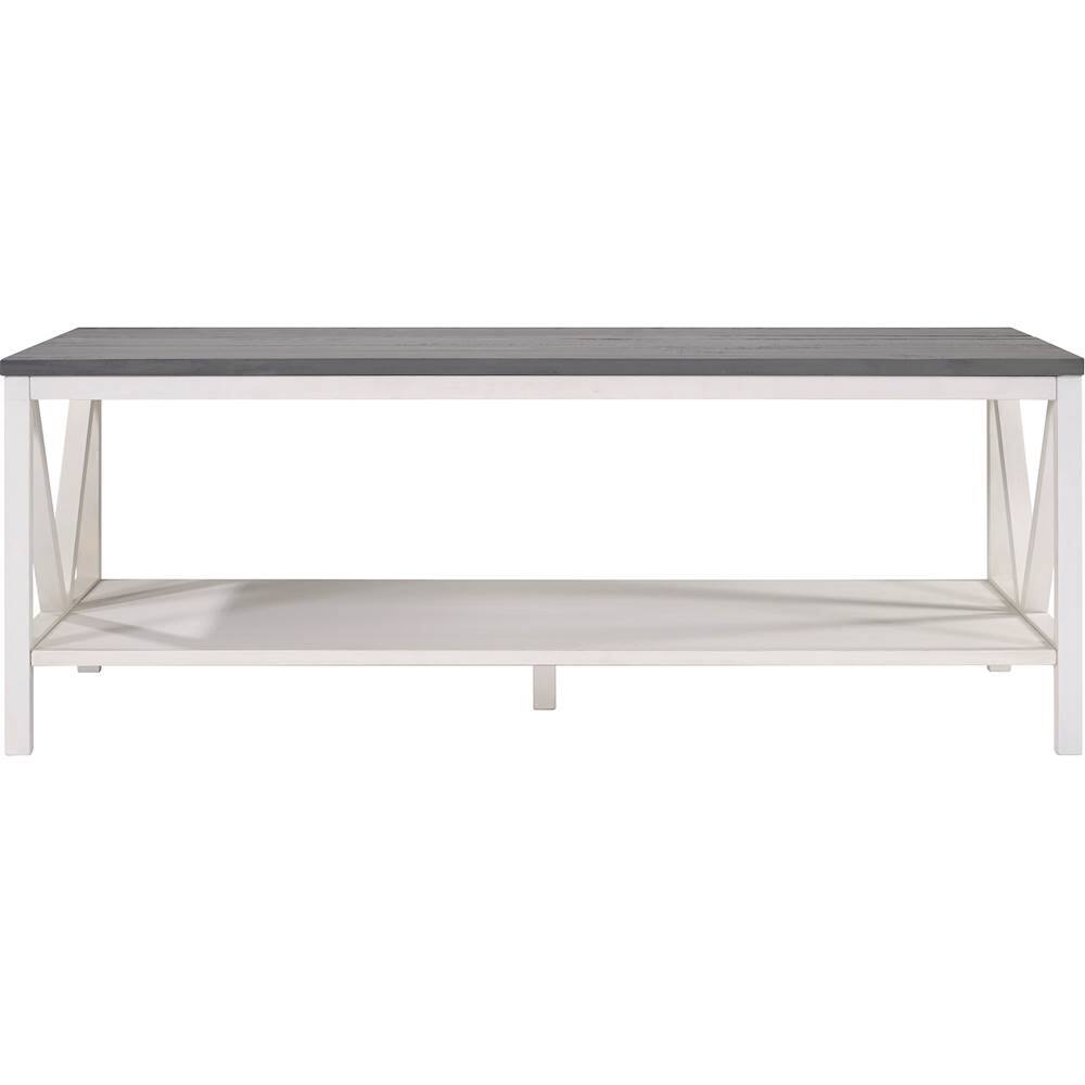 Walker Edison - Rectangular Farmhouse Solid Pine Wood Coffee Table - Gray - Front_Zoom