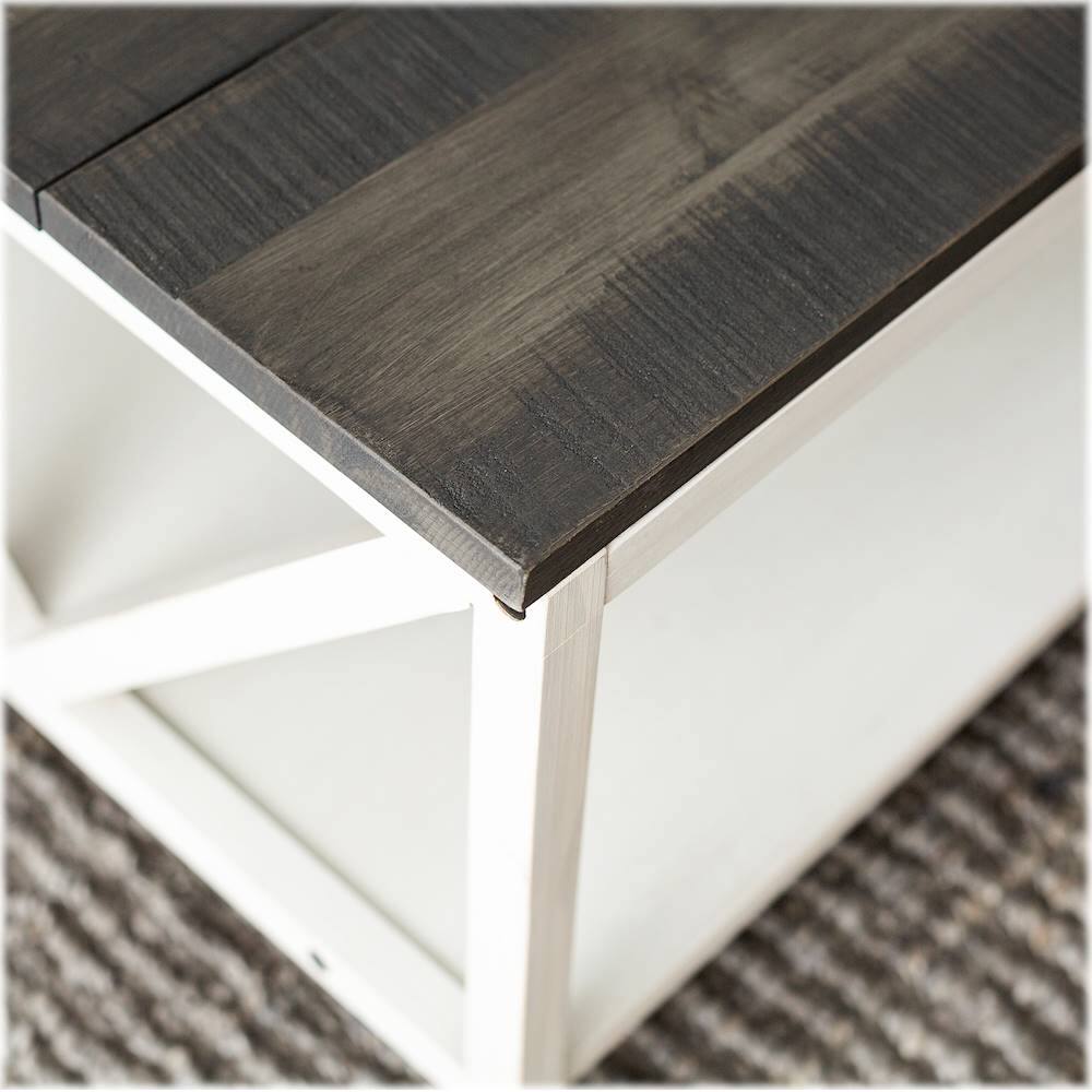 Alt View 15. Walker Edison - Rectangular Farmhouse Solid Pine Wood Coffee Table - Gray.