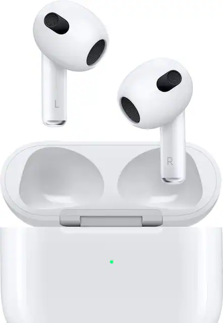 Apple AirPods 3rd generation with Lightning Charging Case White MPNY3LL A MPNY3AM A Best Buy