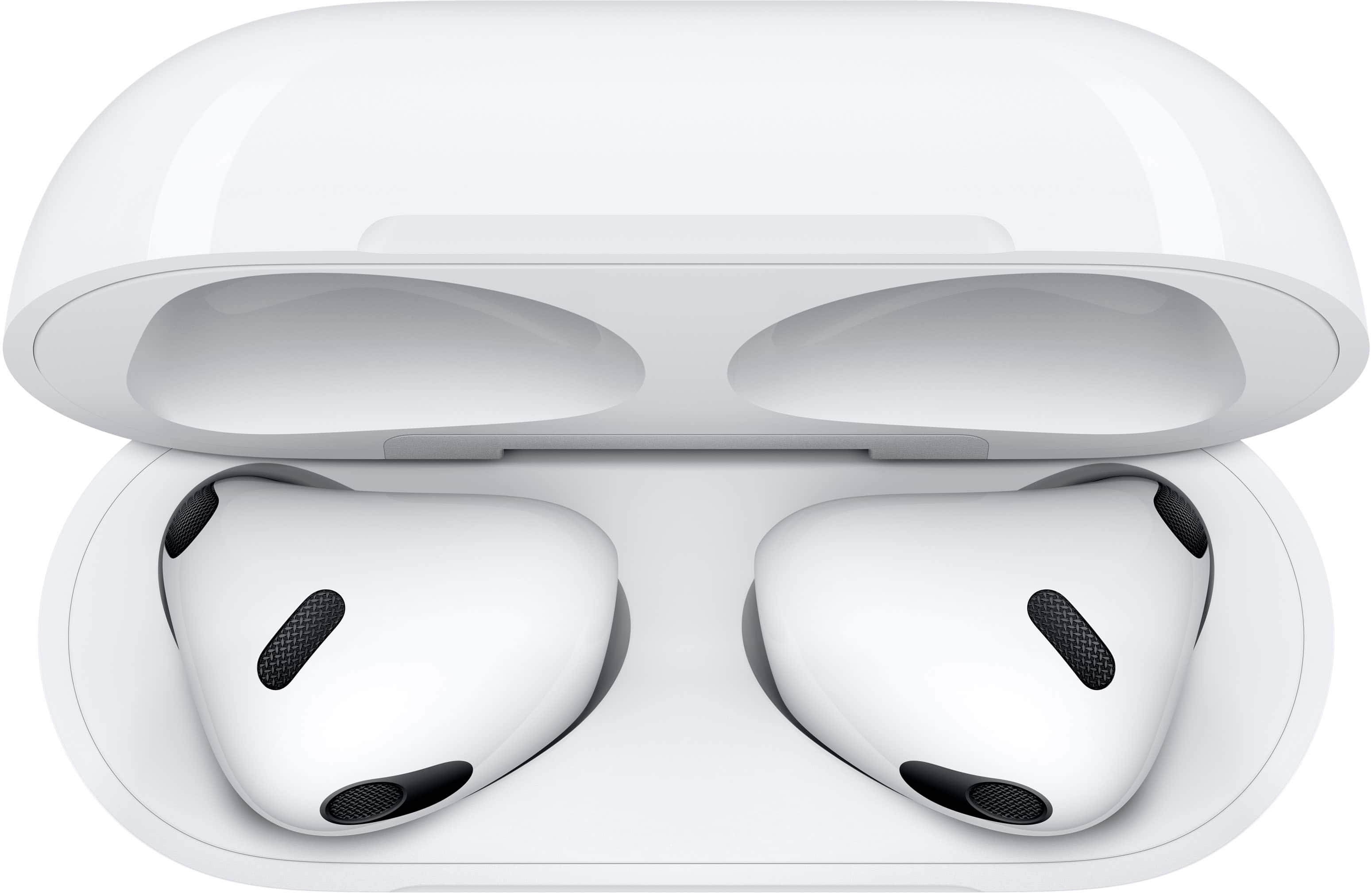 Alt View 14. Apple - AirPods (3rd generation) with Lightning Charging Case - White.