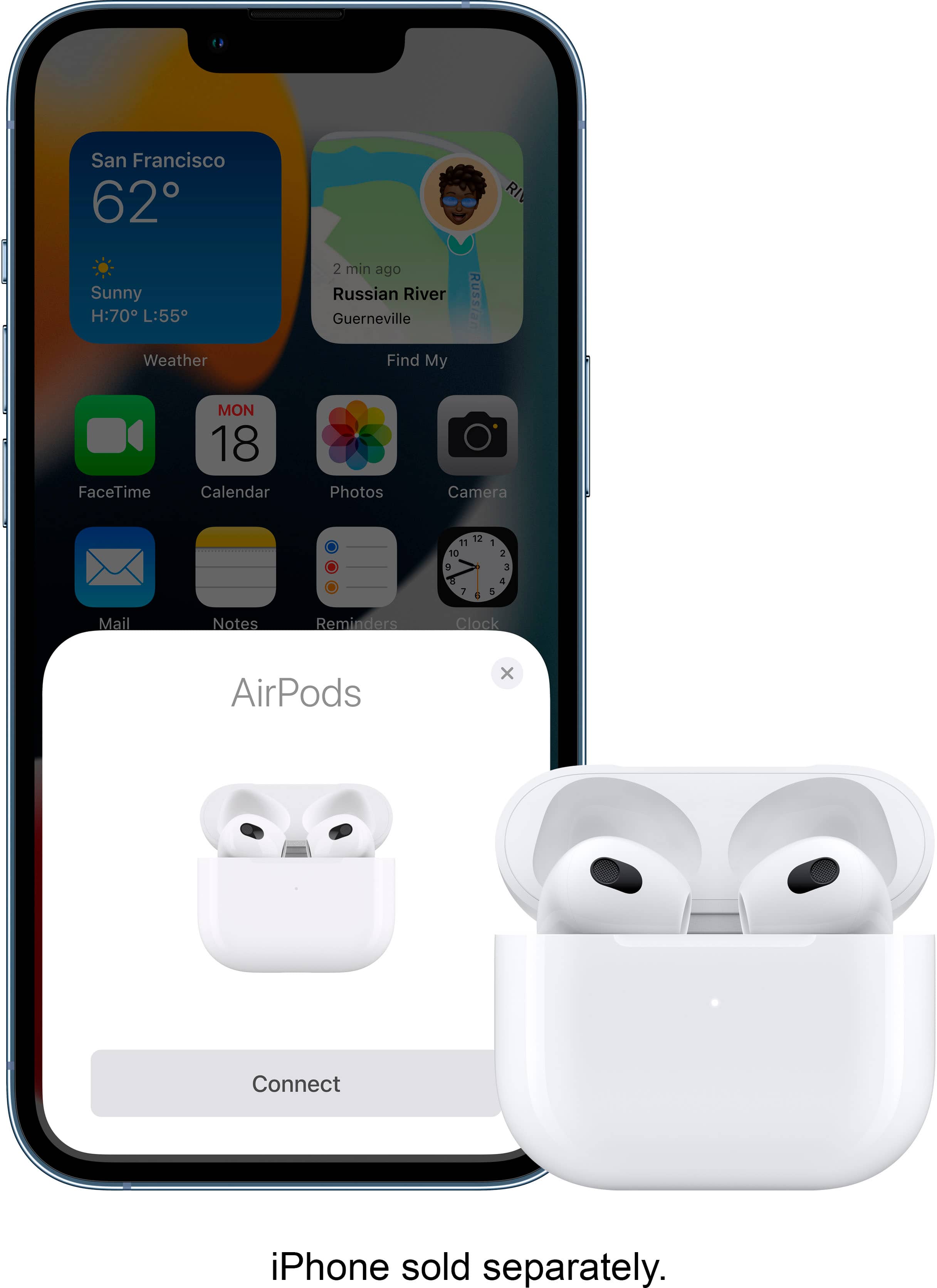 Alt View 15. Apple - AirPods (3rd generation) with Lightning Charging Case - White.