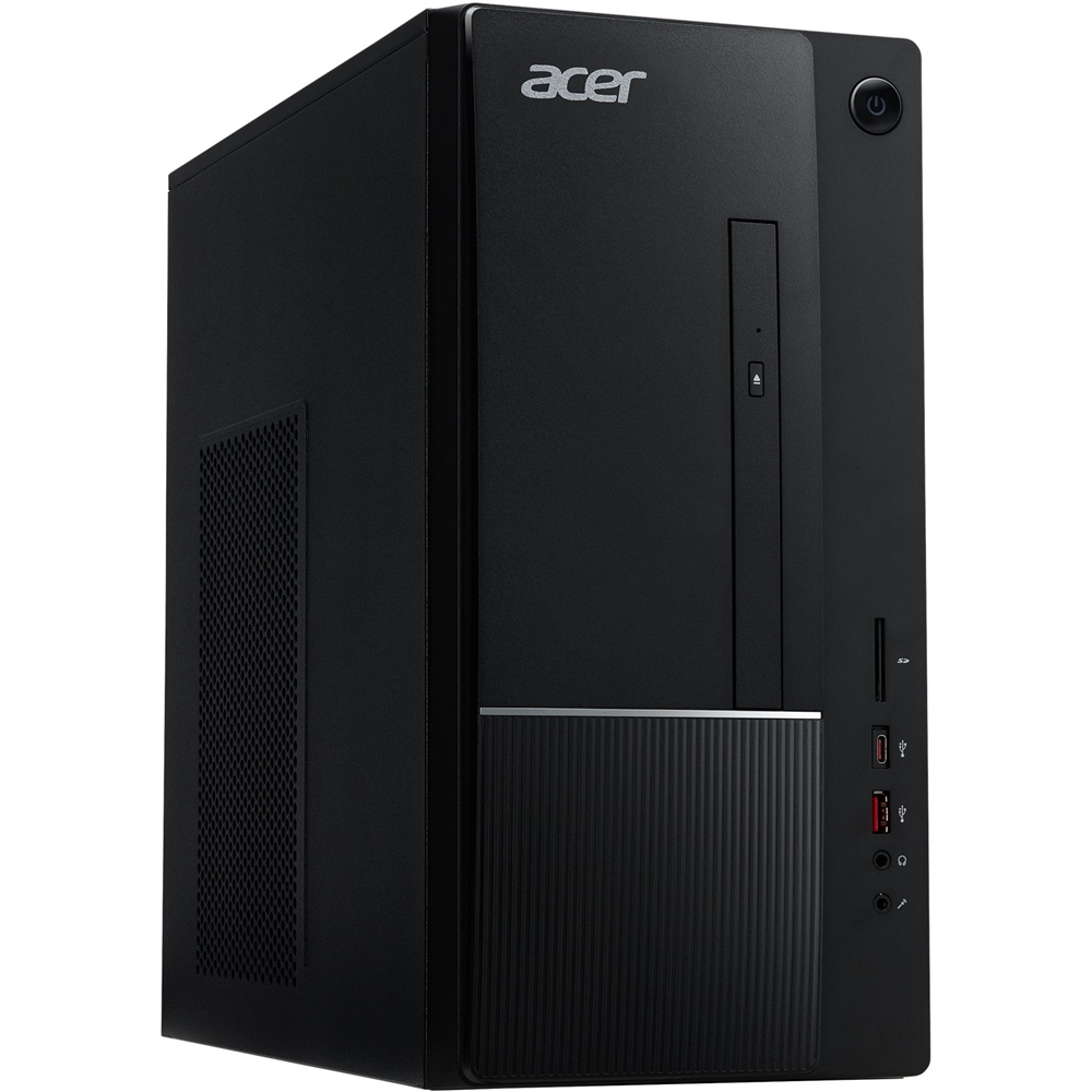 Left View: Acer - Refurbished Aspire Desktop - Intel Core i3 - 8GB Memory - 1TB HDD - Black
