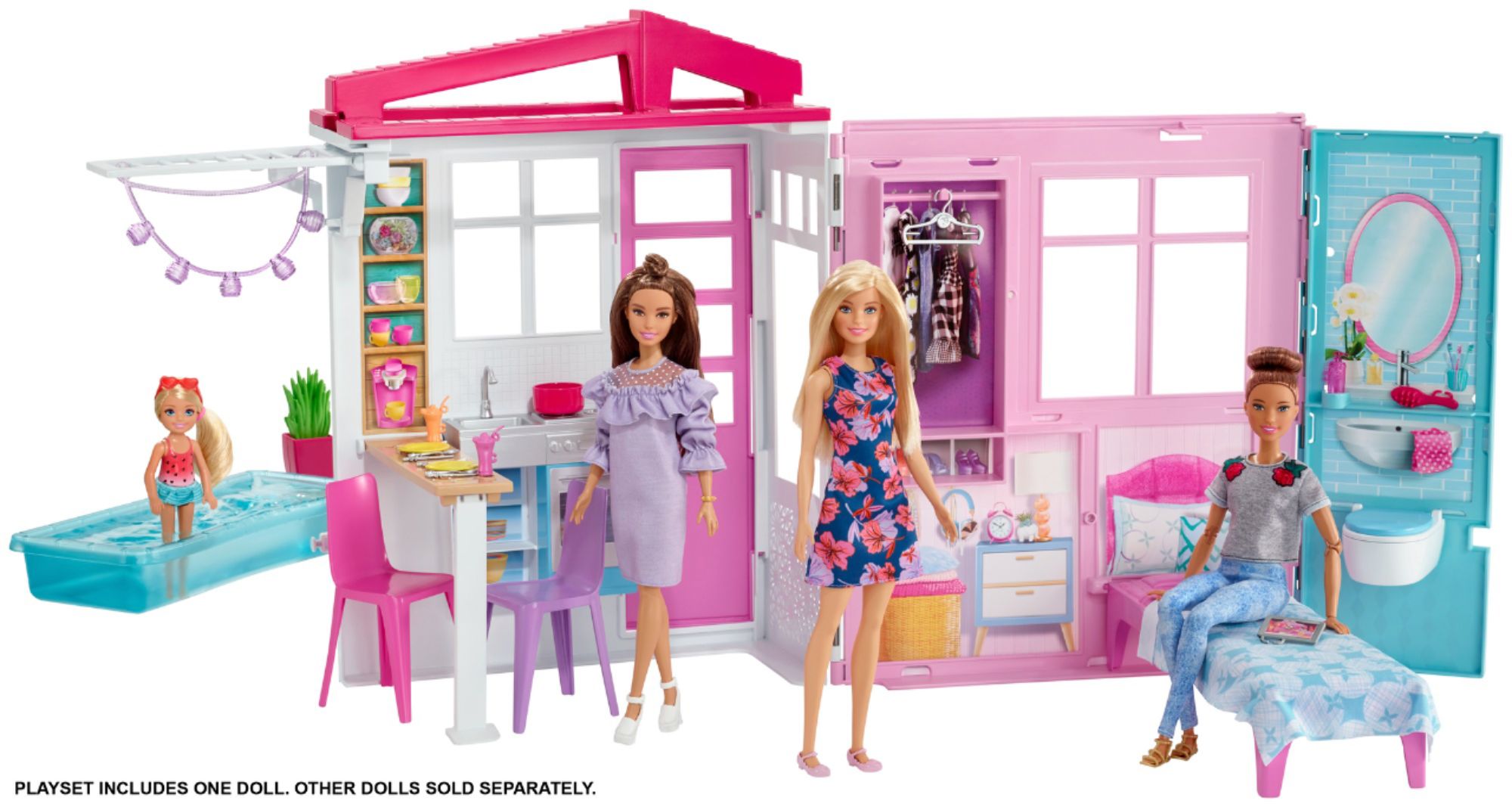 barbie house with barbie