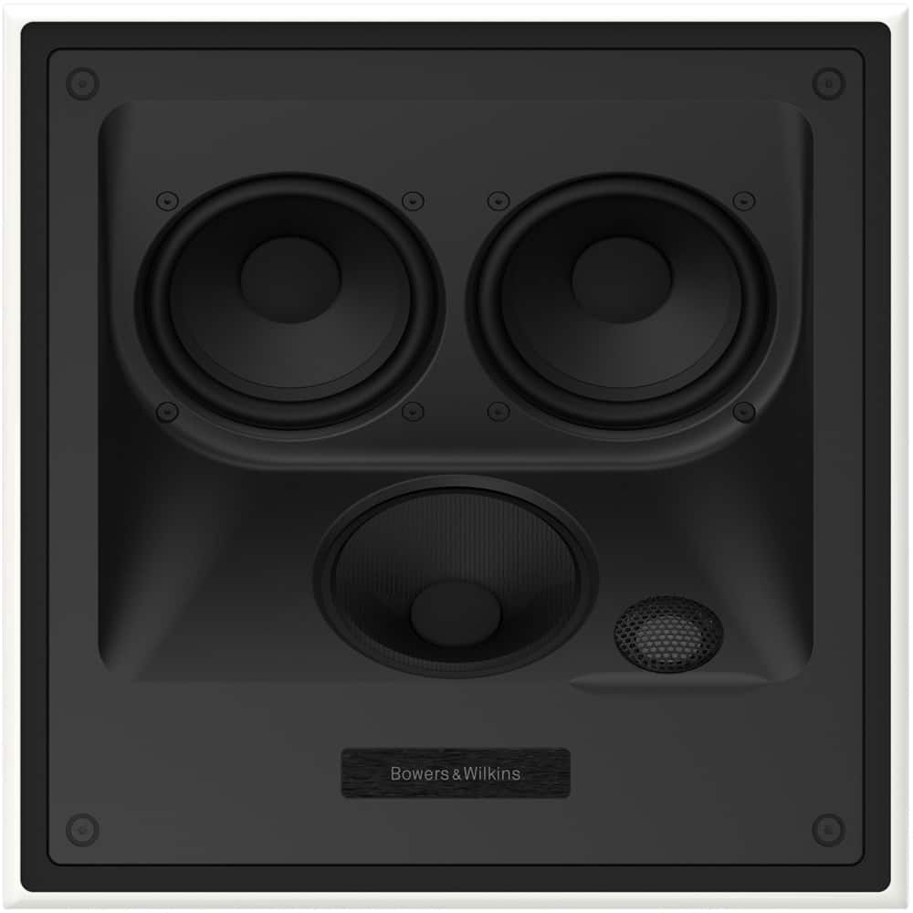 Front. Bowers & Wilkins - CI700 Series In Ceiling 3-way Angled Speaker w/4" midrange, dual 5" bass drivers, includes retrofit back box (each) - White.