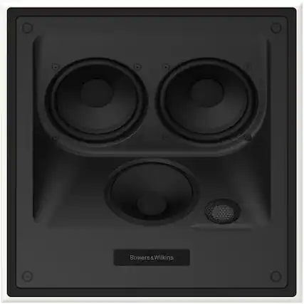 Front. Bowers & Wilkins - CI700 Series In Ceiling 3-way Angled Speaker w/4" midrange, dual 5" bass drivers, includes retrofit back box (each) - White.