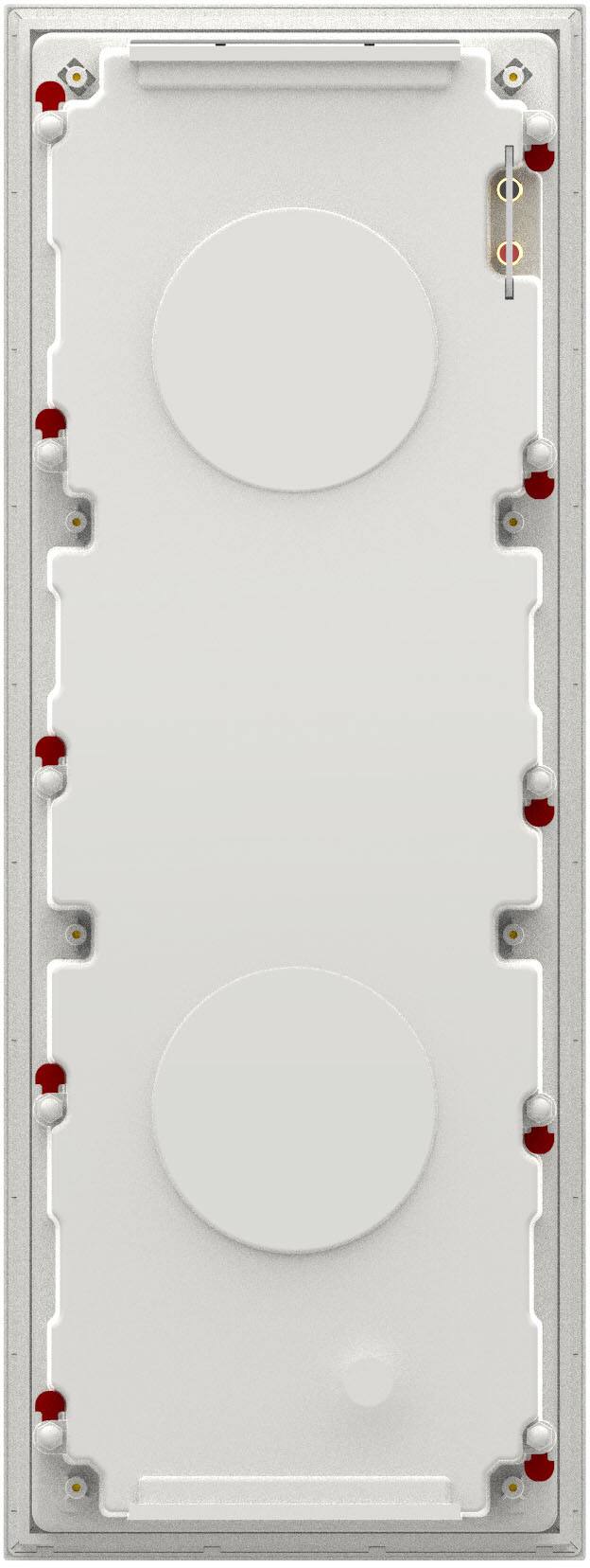 Back. Bowers & Wilkins - CI700 Series In Wall 3-way Speaker w/4" midrange, dual 6" bass drivers, includes retrofit back box (each) - White.