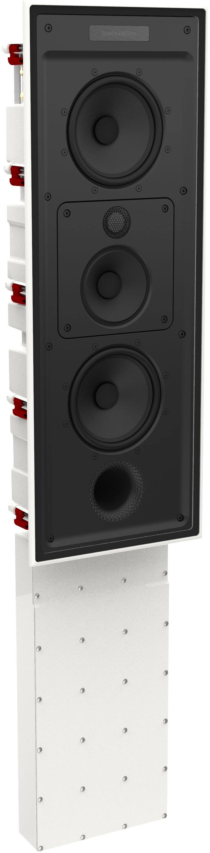 Left. Bowers & Wilkins - CI700 Series In Wall 3-way Speaker w/4" midrange, dual 6" bass drivers, includes retrofit back box (each) - White.