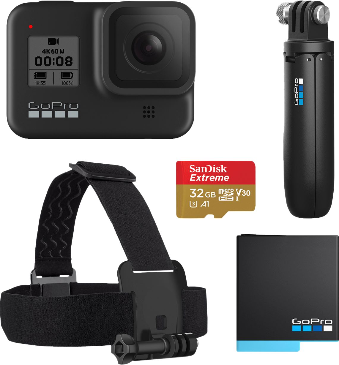 Gopro Hero8 Black Live Streaming Action Camera Holiday Bundle Black Chdrb 801 Best Buy