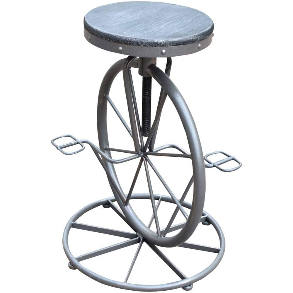 Angle View: Noble House - Wasco Iron and Firwood Barstool - Gray/Distressed Brushed Gray