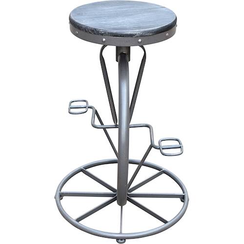 Noble House - Wasco Iron and Firwood Barstool - Gray/Distressed Brushed Gray