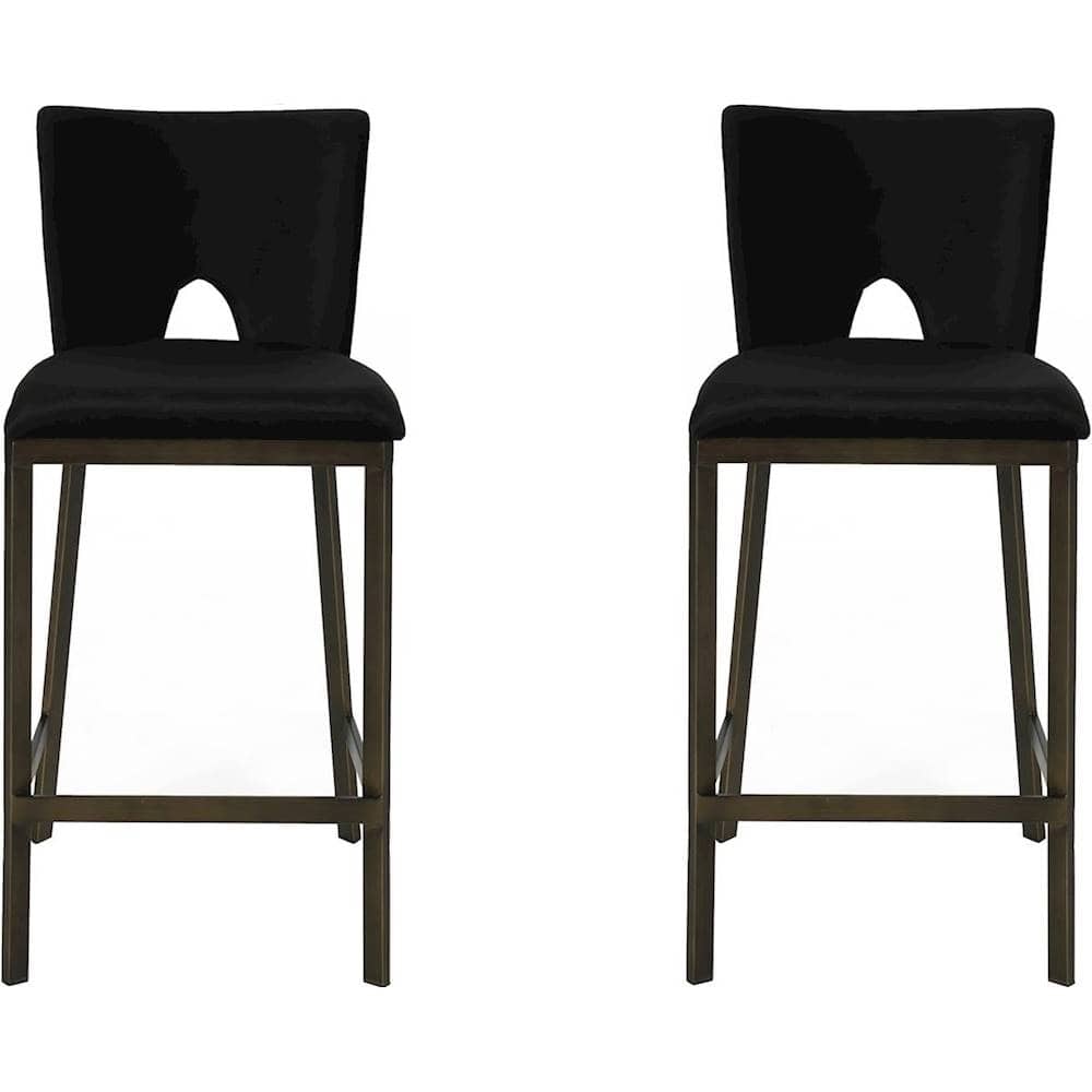 Best Buy Noble House Chewalla Velvet Counter Stool Set Of 2 Black 308833