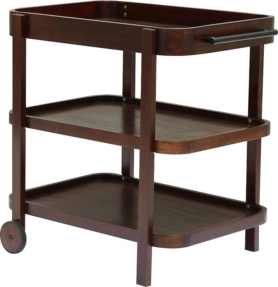 Angle View: Noble House - Seldovia Acacia Wood Bar Cart - Brown Mahogany