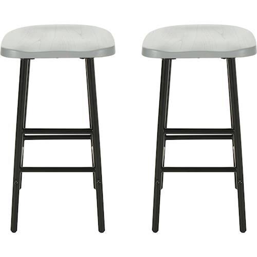 Noble House - Pindall Iron and Pine Veneer Barstools (Set of 2) - Gray