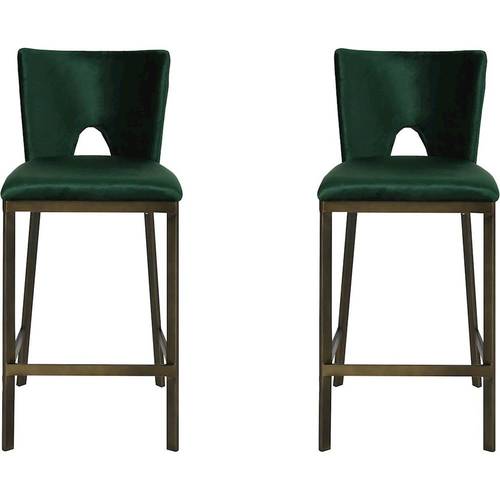 Noble House - Chewalla Velvet Counter Stool (Set of 2) - Emerald