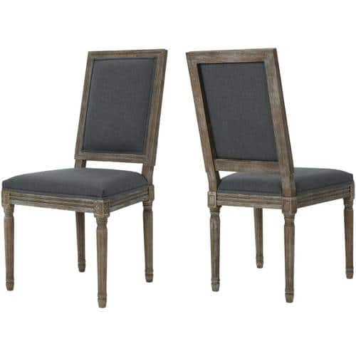 Noble House - Celina Fabric Dining Chairs (Set of 2) - Dark Gray