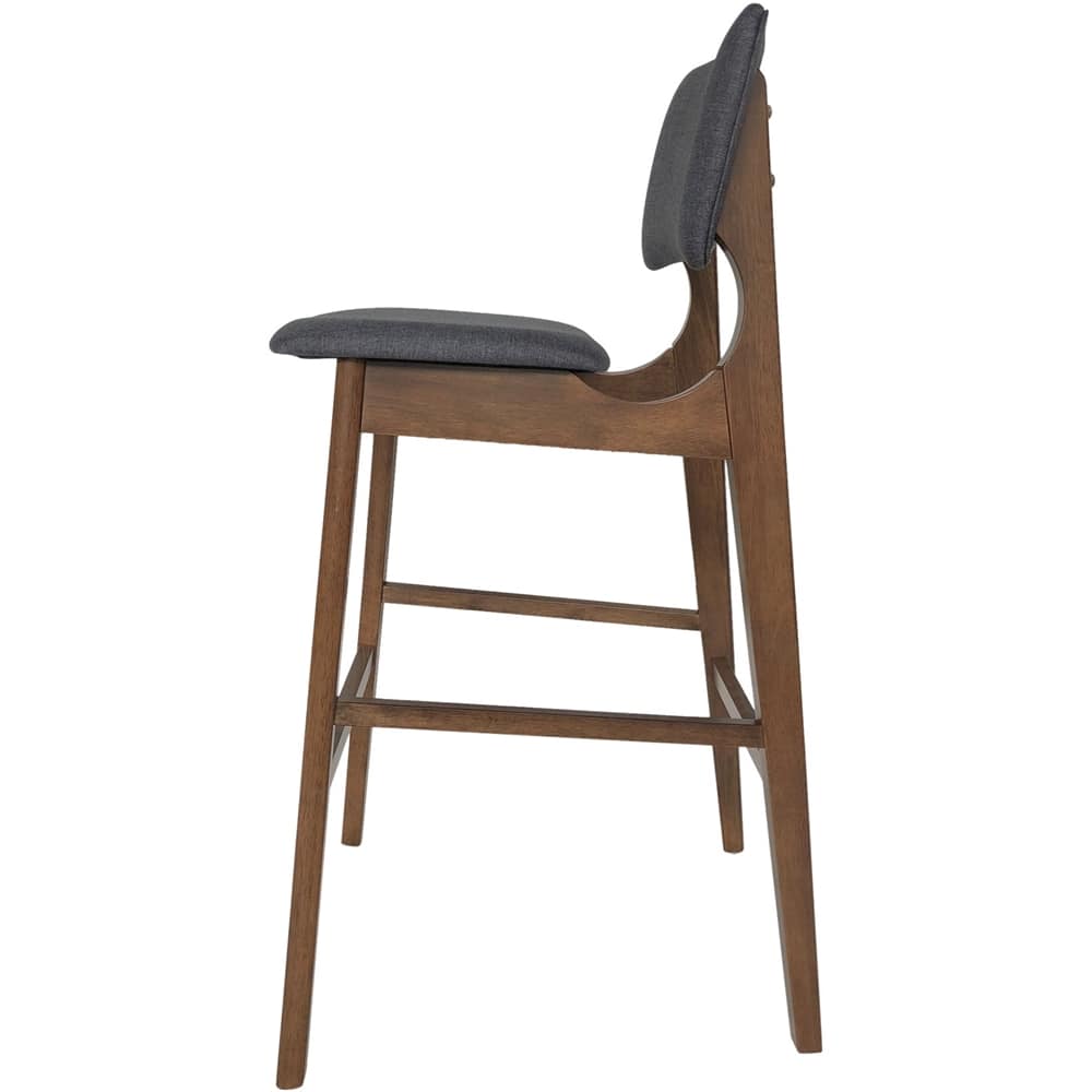 Angle View: Noble House - Oxley Iron and Fir Wood Adjustable Barstools (Set of 2) - Black/Brushed Dark Gray