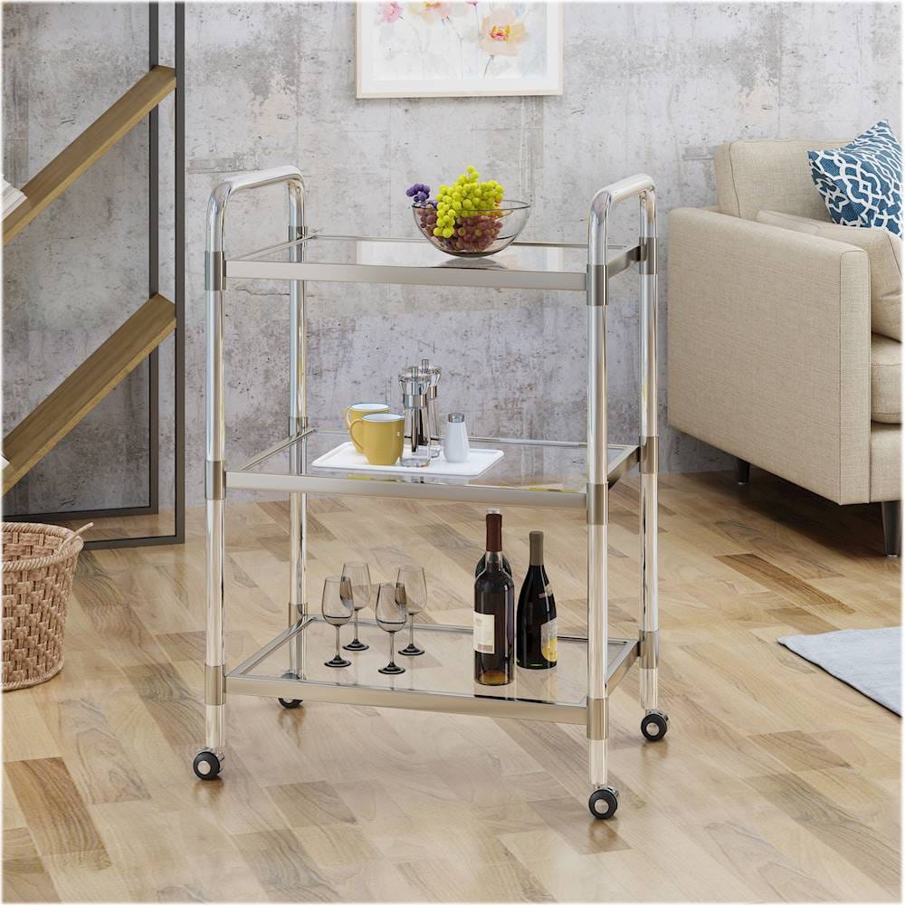 Best Buy: Noble House Hollis Acrylic Bar Cart Clear 304672