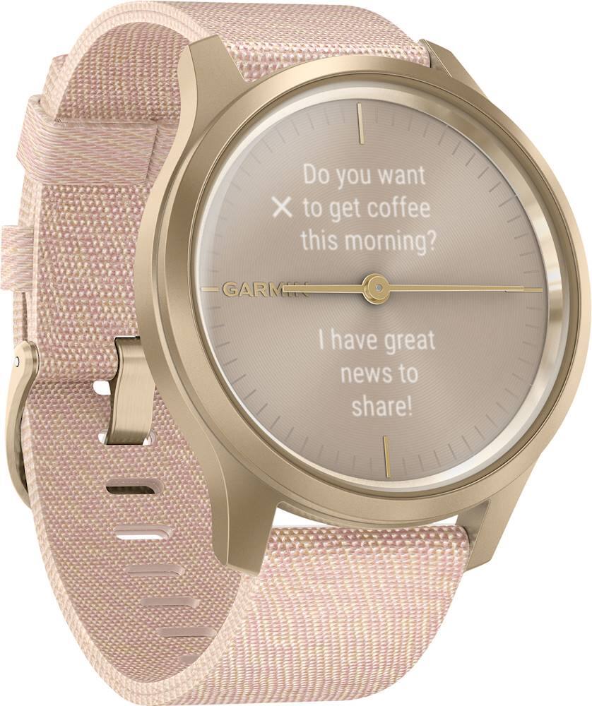 garmin vivomove style light gold blush pink nylon