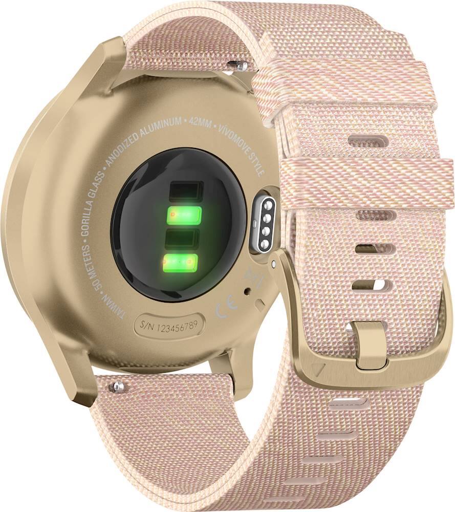 Garmin Vivomove Sport peach gold and light hybrid smartwatch 010-02566