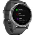 Angle Zoom. Garmin - vívoactive 4 Smartwatch 45mm Fiber-Reinforced Polymer - Silver with Shadow Gray Case and Silicone Band.