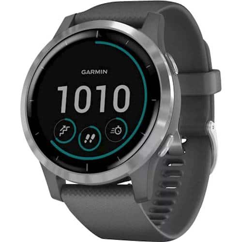 Left. Garmin - vívoactive 4 GPS Smartwatch 45mm Fiber-Reinforced Polymer - Silver.