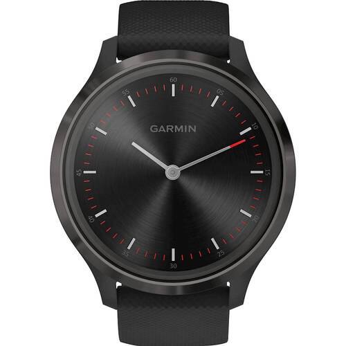 Garmin - vívomove 3 Hybrid Smartwatch 44mm Fiber-Reinforced Polymer - Slate With Black Case And Silicone Band