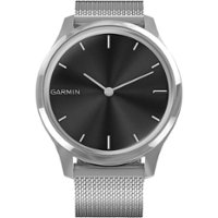 Garmin - vívomove Luxe Hybrid Smartwatch 42mm Stainless Steel - Silver With Silver Stainless Steel Band - Front_Zoom