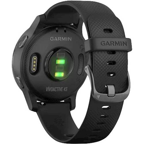 Garmin - vívoactive 4S GPS Smartwatch 28mm Fiber-Reinforced Polymer - Slate  With Black Case And Silicone Band
