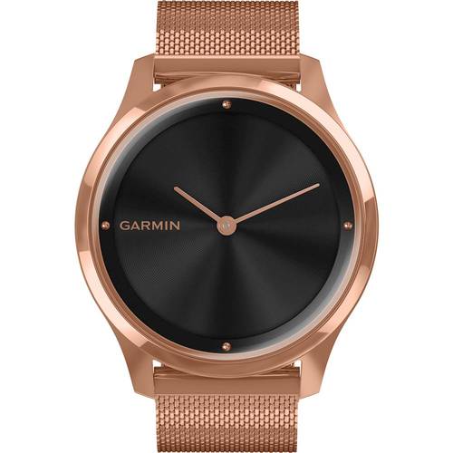 Garmin - vívomove Luxe Hybrid Smartwatch 42mm Stainless Steel - Rose Gold With Rose Gold Stainless Steel Band