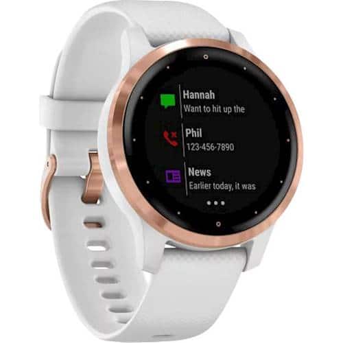 Angle. Garmin - vívoactive 4S GPS Smartwatch 40mm Fiber-Reinforced Polymer - Rose Gold/White.