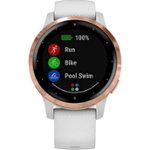 Garmin vivoactive 4S, Smaller-Sized GPS Smartwatch, Features Music, Body  Energy Monitoring, Animated Workouts, Pulse Ox Sensors, Rose Gold with  White