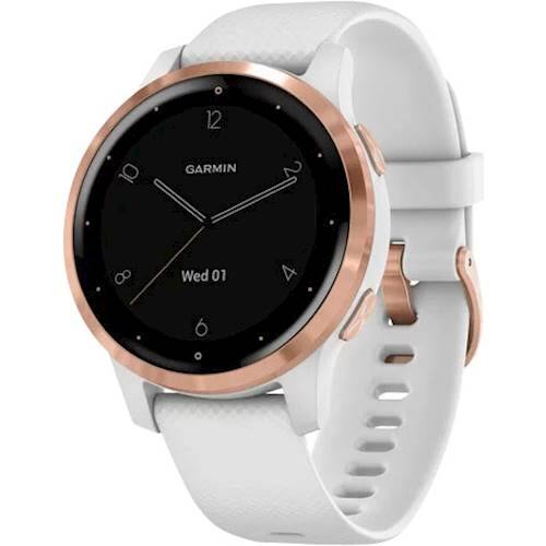 Left. Garmin - vívoactive 4S GPS Smartwatch 40mm Fiber-Reinforced Polymer - Rose Gold/White.