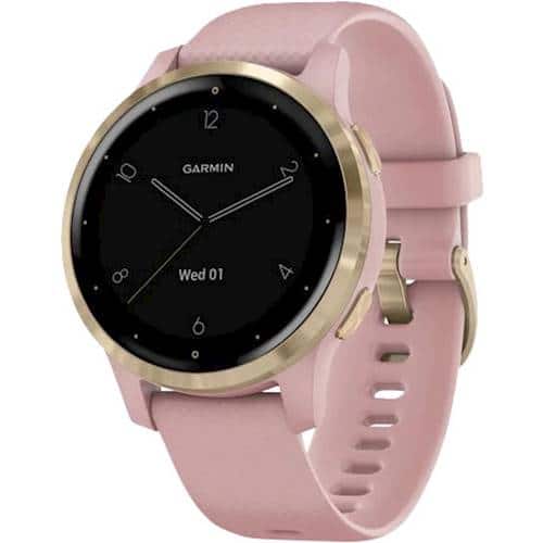 Left. Garmin - vívoactive 4S GPS Smartwatch 40mm Fiber-Reinforced Polymer - Light Gold.