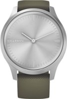Garmin - vívomove Style Hybrid Smartwatch 30mm Aluminum - Silver With Moss Silicone Band - Front_Zoom
