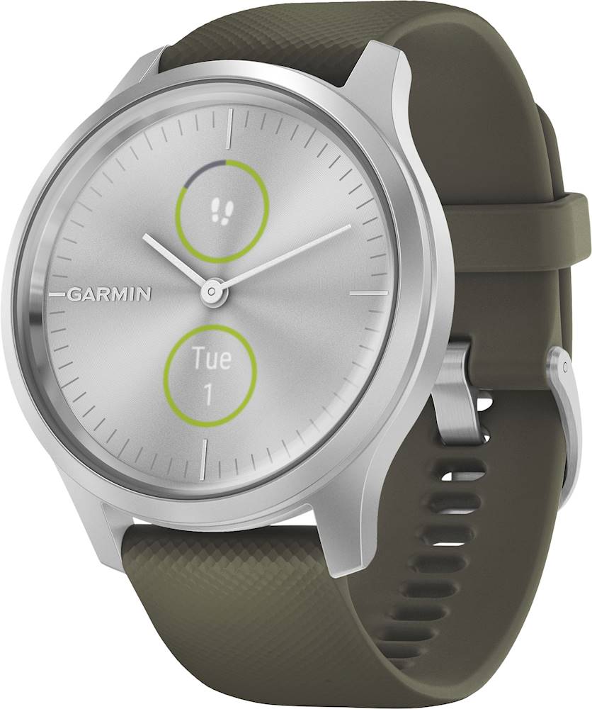 Garmin vívomove Style Hybrid Smartwatch 30mm Aluminum Silver With Moss  Silicone Band 010-02240-01 - Best Buy