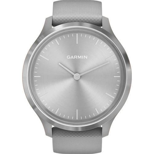 Garmin - vívomove 3 Hybrid Smartwatch 44mm Fiber-Reinforced Polymer - Silver With Powder Gray Case And Silicone Band