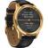 Angle. Garmin - vívomove Luxe Hybrid Smartwatch 42mm Stainless Steel - Gold With Black Embossed Italian Leather Band.