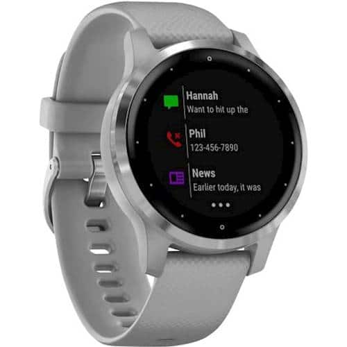 Angle. Garmin - vívoactive 4S GPS Smartwatch 40mm Fiber-Reinforced Polymer - Silver.