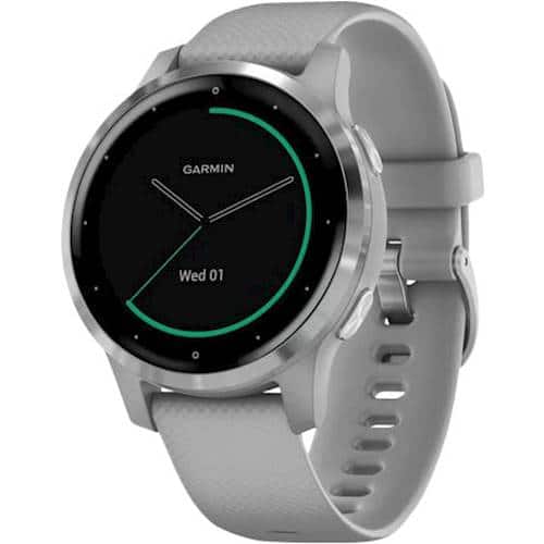 Left. Garmin - vívoactive 4S GPS Smartwatch 40mm Fiber-Reinforced Polymer - Silver.